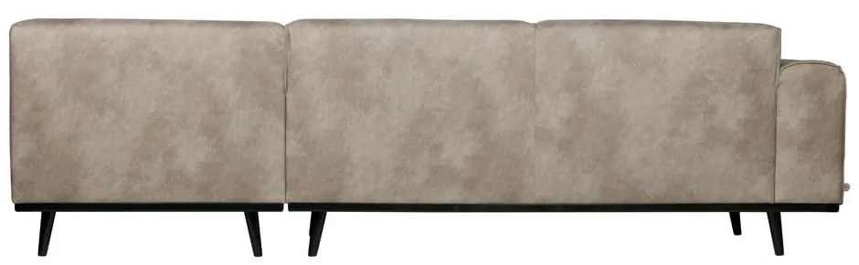 Colțar gri deschis cu tapițerie din imitație de piele (cu colț pe partea dreaptă/în formă de ”L”) Statement – WOOOD