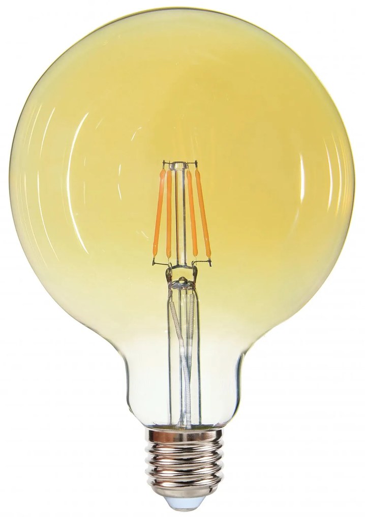 Bec LED G125 filament Ecoplanet Vintage, E27, 6W (60W), 660 LM, E, lumina calda 3000K, Transparent Ambra (Auriu) Lumina calda - 3000K, 1 buc