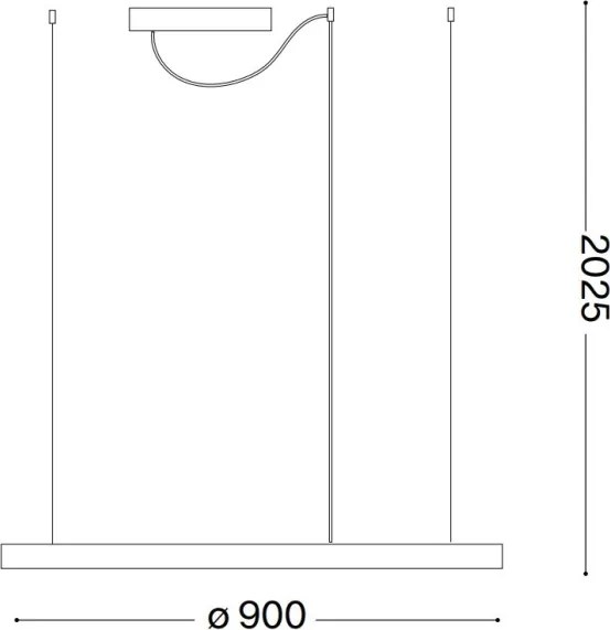 Ideal Lux - Candelabru LED suspendat pe cablu ORACLE SLIM, 53 W, 230 V, 4000 K, Ø 90 cm, alb
