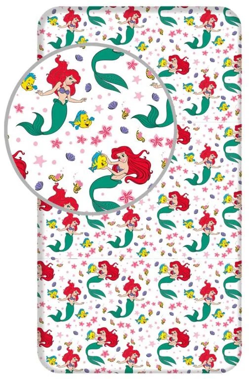 Prințesele Disney Cearșaf cu elastic Ariel 90x200 cm