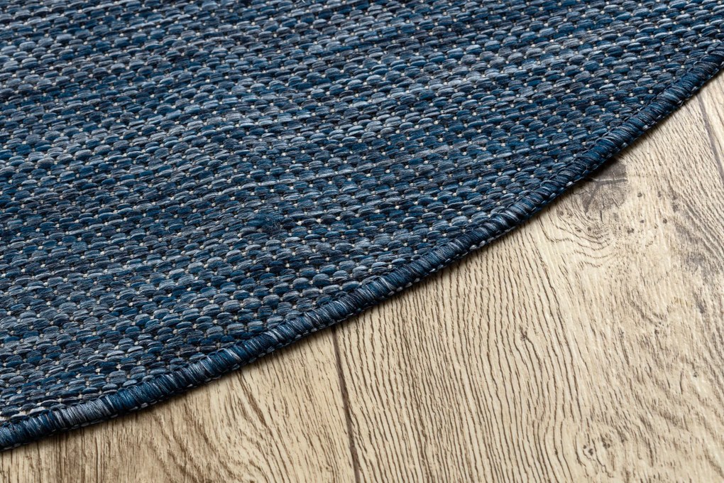 Covor SISAL SION cerc A5165A Melanj țesute plate albastru inchis