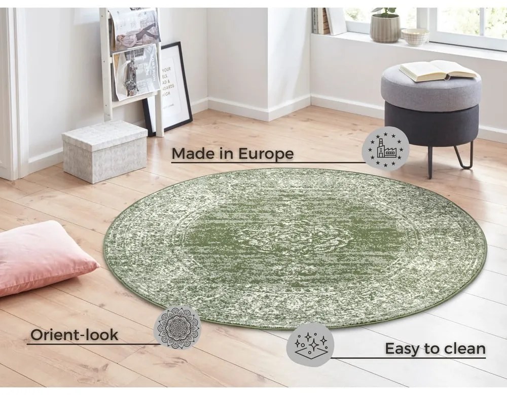 Covor verde rotund ø 160 cm Méridional - Hanse Home