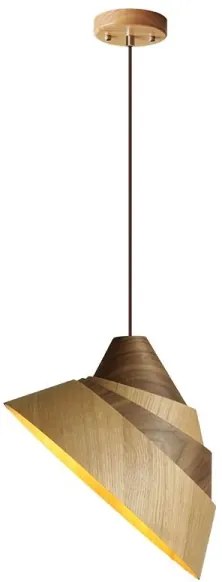 Pendul din lemn pe cablu 1xE27/60W/230V Ø 33 cm lemn masiv/stejar/nuc/lemn de cauciuc