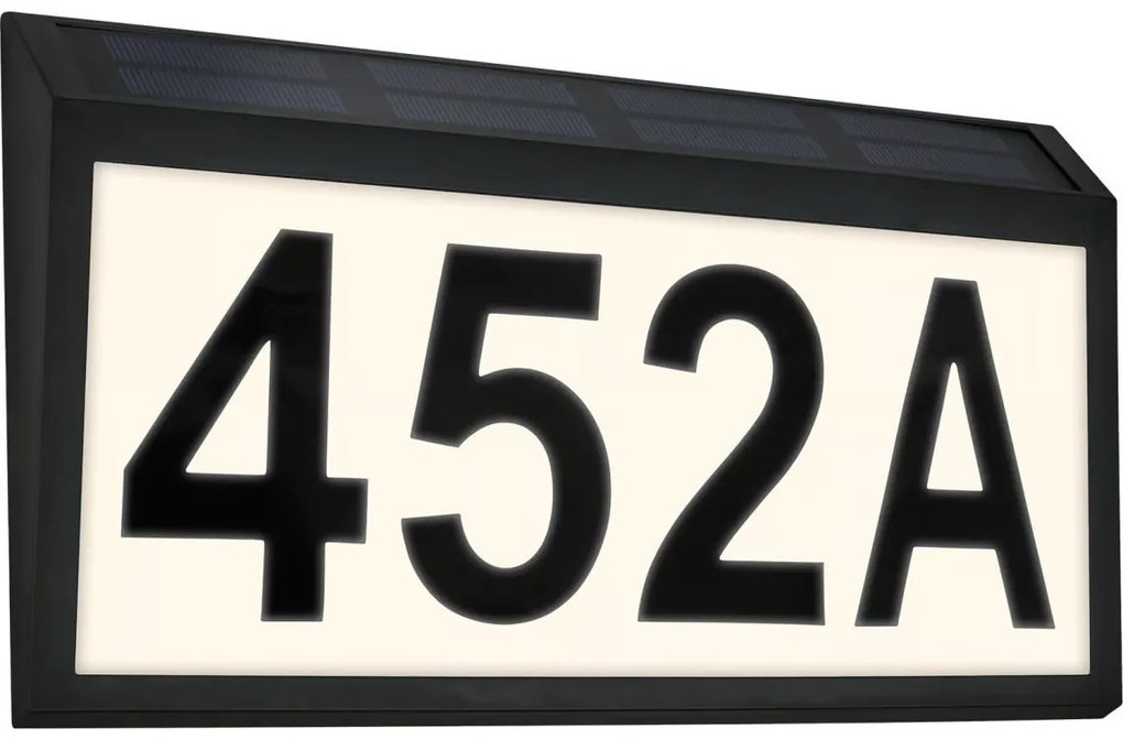 Briloner 3797015 - Placă iluminată solar pentru număr de casă, LED/0,5W/1,2 IP44