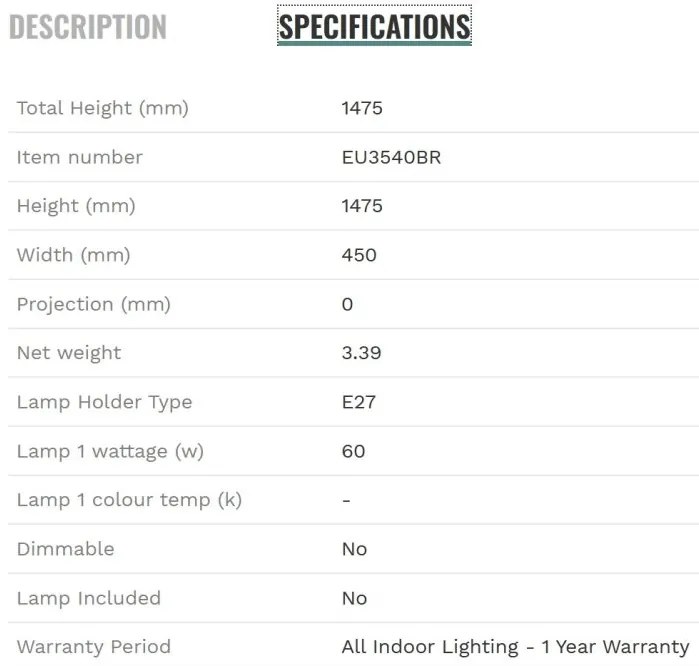 Lampadar/Lampa de podea cu trepied Easel