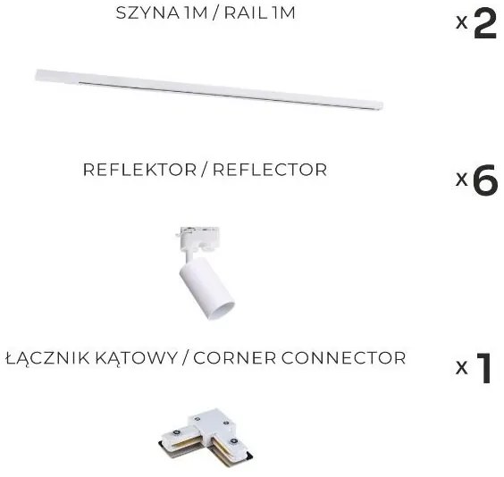 Zuma Line 3565 - Spot pentru sistem de șină TUBE, 6 x GU10, 35 W, 230 V, alb