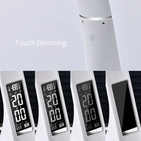 Immax 08949L - LED Lampă de masă dimmabilă cu display LEATHER LED/6,5W/5V alb