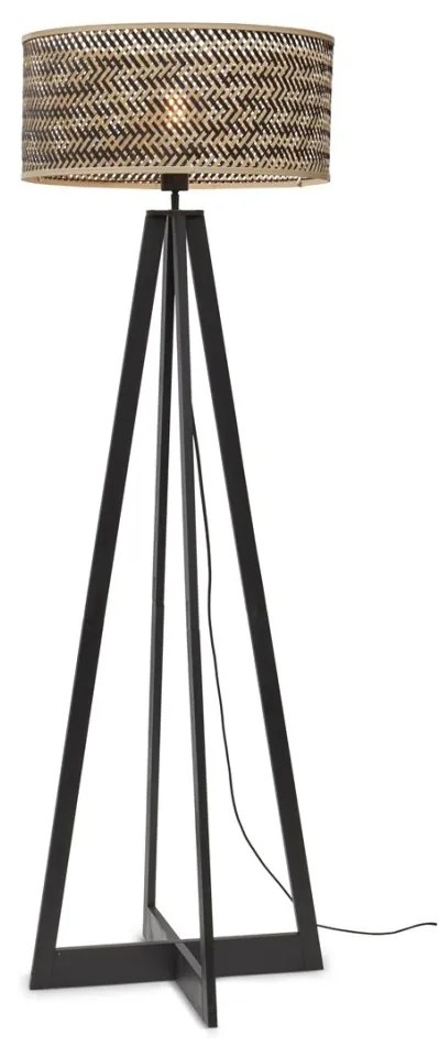 Lampadar eco din bambus Java 4-legs bl/50x22, negru/ natur