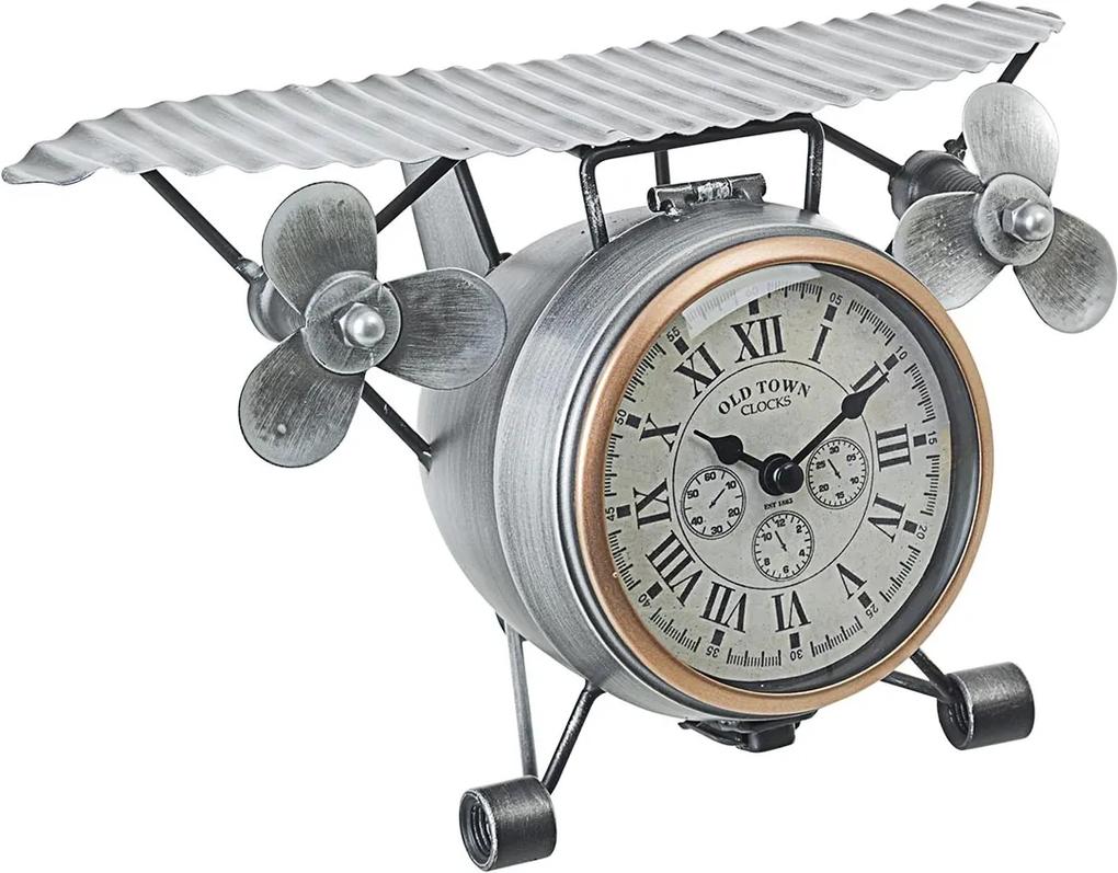Ceas de masa metal argintiu model Avion 29 cm x 22 cm x 17 h