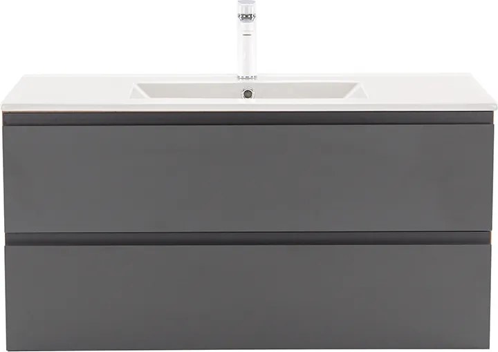 Vario Pull 100 dulap de bază cu chiuvetă stejar-antracite