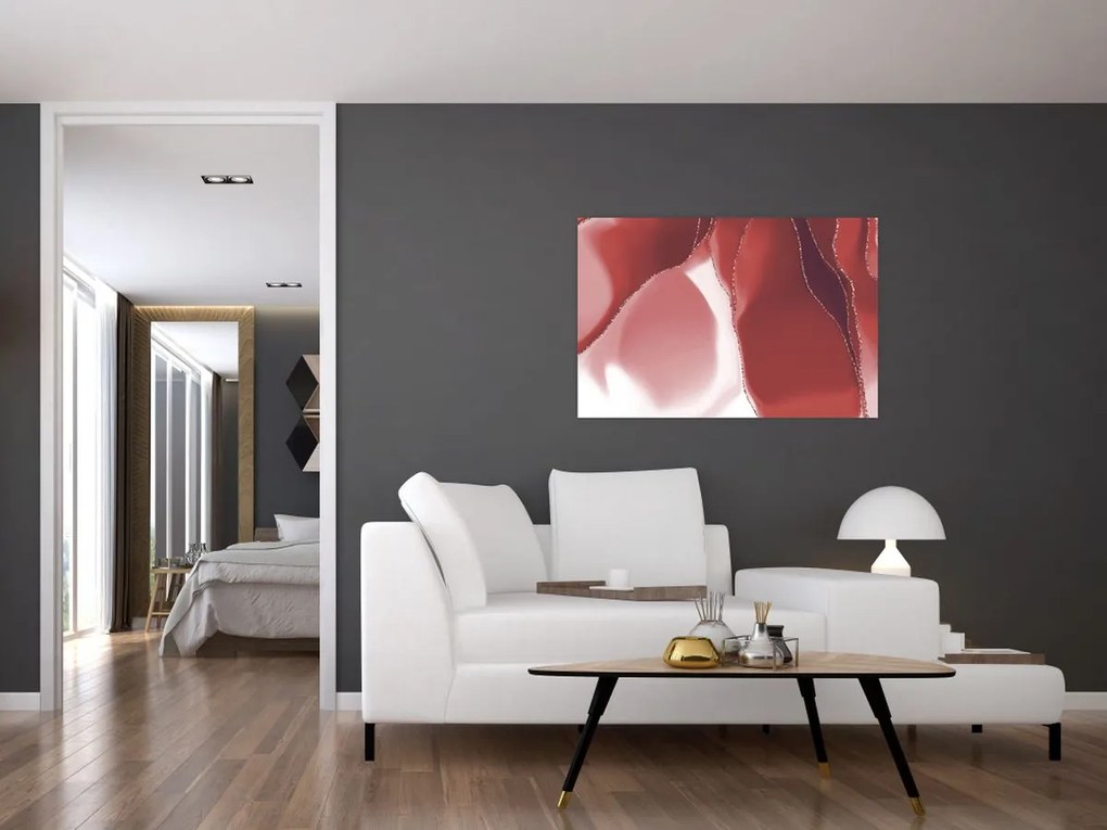 Tablou - Floare abstractă roșie N⁰3 (90x60 cm)