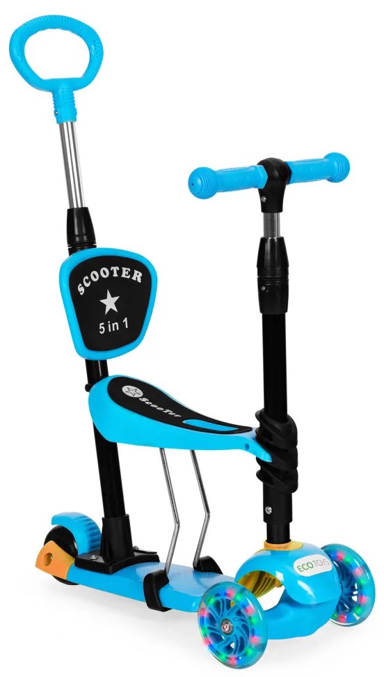 Scuter cu trei roți cu roți Led 3 în 1 albastru