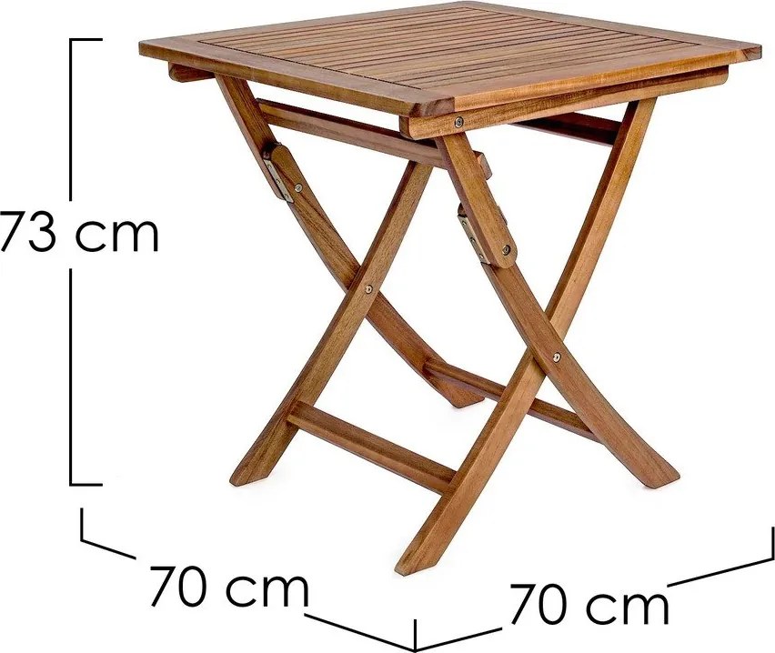 Măsuță de grădină din lemn de acacia 70x70 cm Noemi – Bizzotto