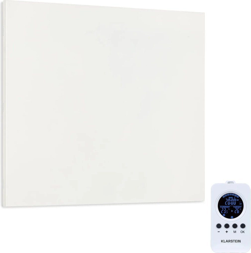 Klarstein Wonderwall Air Infinite, încălzitor cu infraroșu, 60 x 50 cm, 300 W, montat pe perete, telecomandă, alb