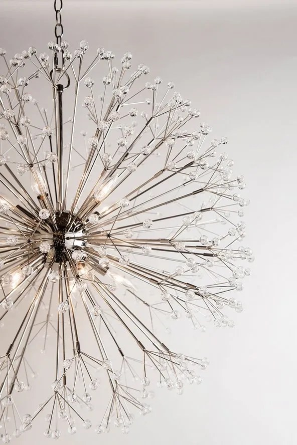 Candelabru LUX design modern DUNKIRK nichel lucios, cu 8 surse de lumina
