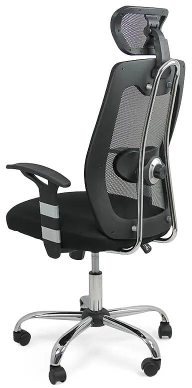 Scaun ergonomic OFF 988 negru, tetieră și suport lombar reglabil
