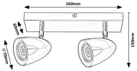 Spot Rabalux 73017 PERICO 2xGU10/5W/230V negru