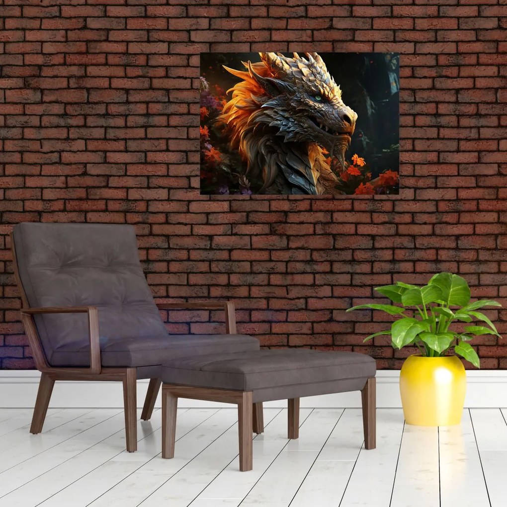 Tablou pe sticlă - Dragon (70x50 cm)