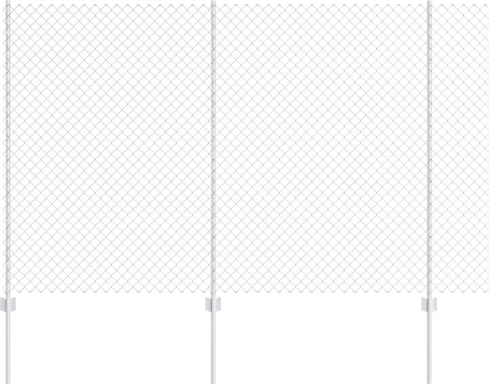 vidaXL Gard cu Stâlp Argintiu 1,5 x 10 m Oțel
