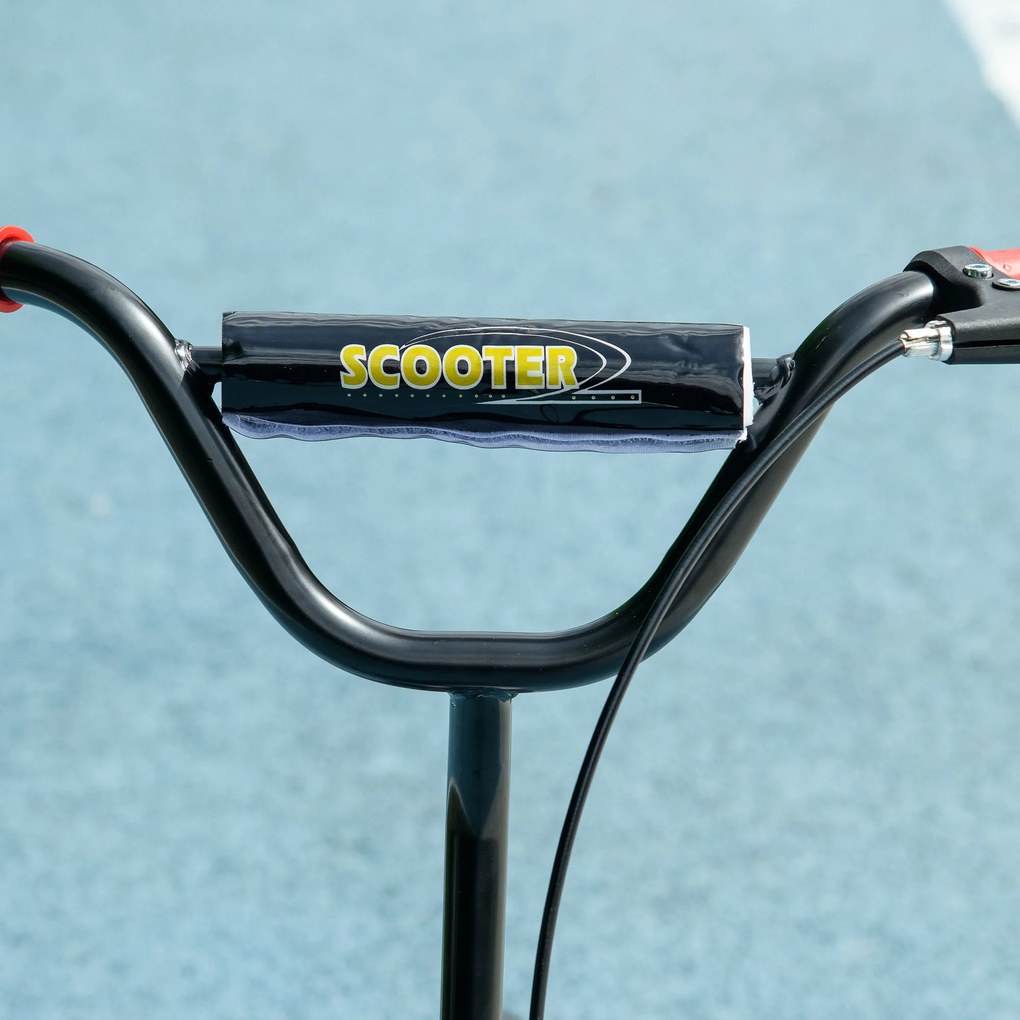 AIYAPLAY Trotinetă patinetă scuter copii roți mari de la 6 la 12 ani înălțime reglabilă frână spate scara roșu | Aosom Romania