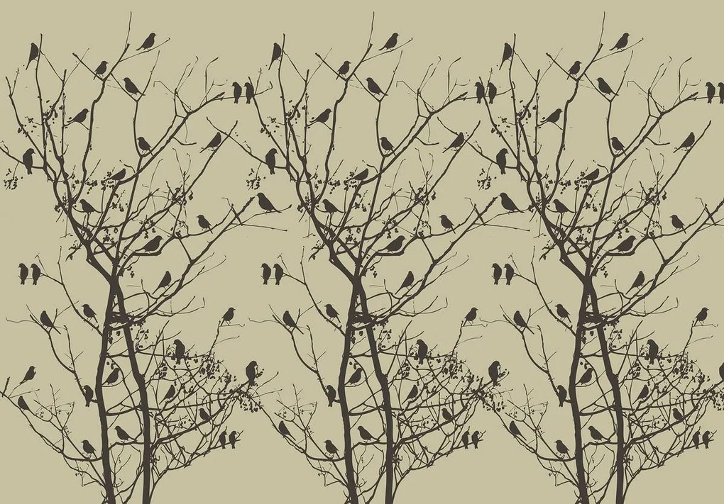 Fototapet - Păsări în copac (254x184 cm), în 8 de alte dimensiuni noi