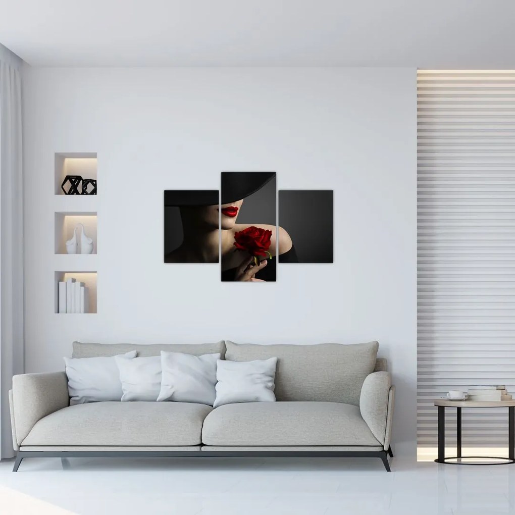 Tablou - Femeia cu flori (90x60 cm)