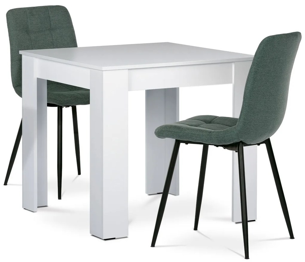 Set masă MDF cu 2 scaune, 80 x 80 x 75 cm, alb