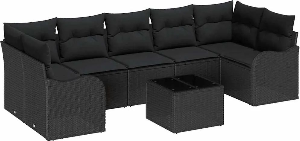 vidaXL Set de canapele pentru grădină Negru 55 x 55 x 37 cm poliratan