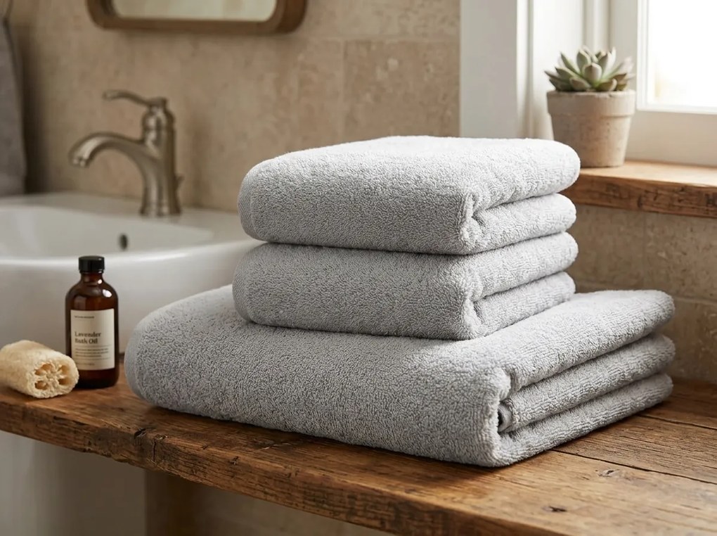 Prosop NORIELLE 70x140 cm gri deschis, 100% bumbac