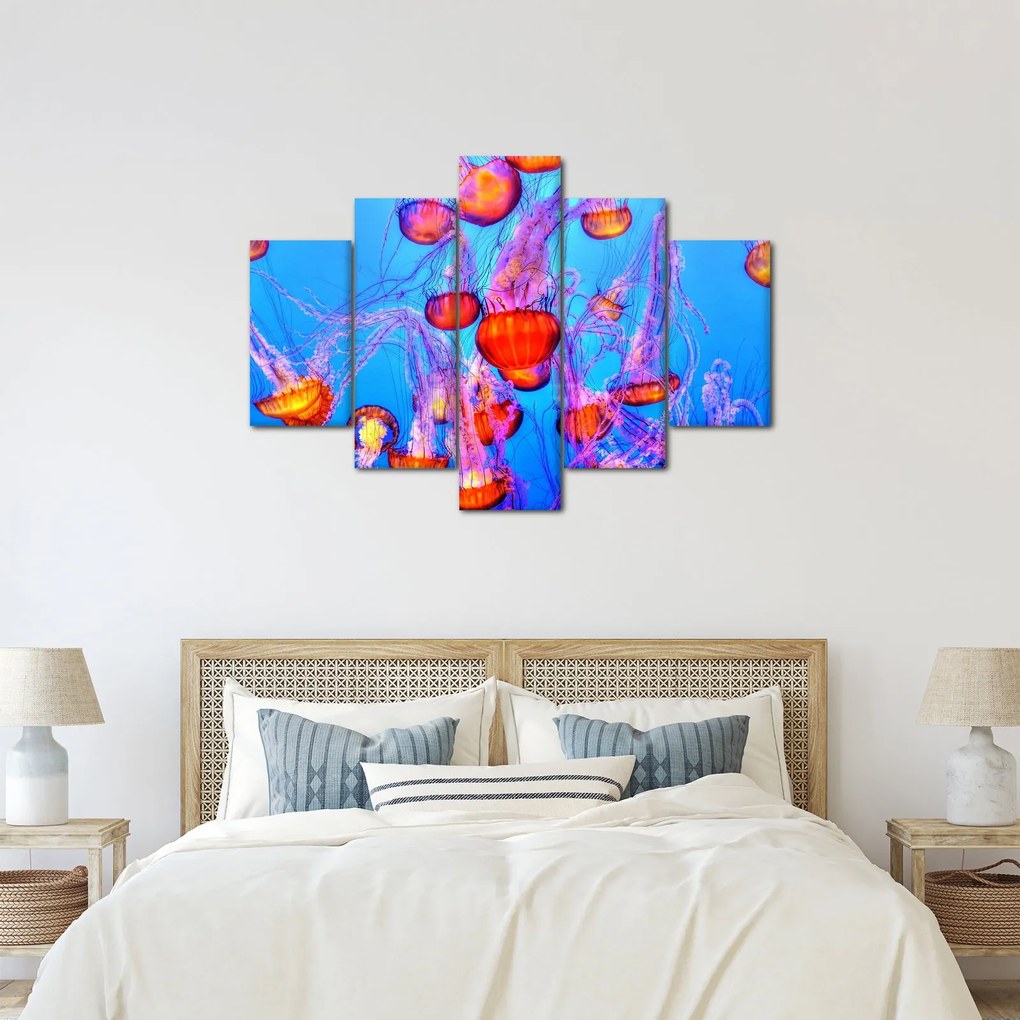 Tablou cu meduse în mare (150x105 cm)
