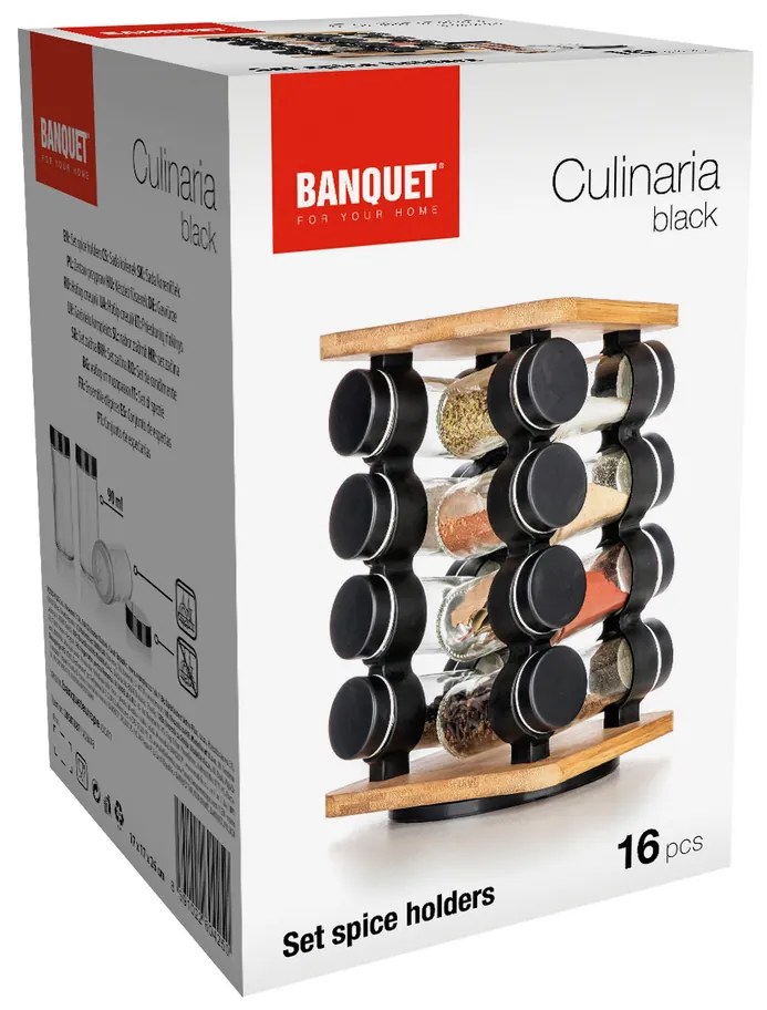Set de condimente Banquet CULINARIA Black, 16piese
