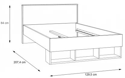 Pat Chicory, Stejar Riviera Si Alb Super Lucios, Dimensiune Saltea 120 x 200 Cm