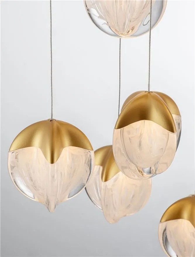 Lustra cu 18 pendule LED ALICIA auriu