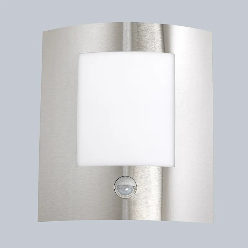 Lampa de perete exterioara moderna din otel cu senzor de miscare IP44 - Emmerald 1
