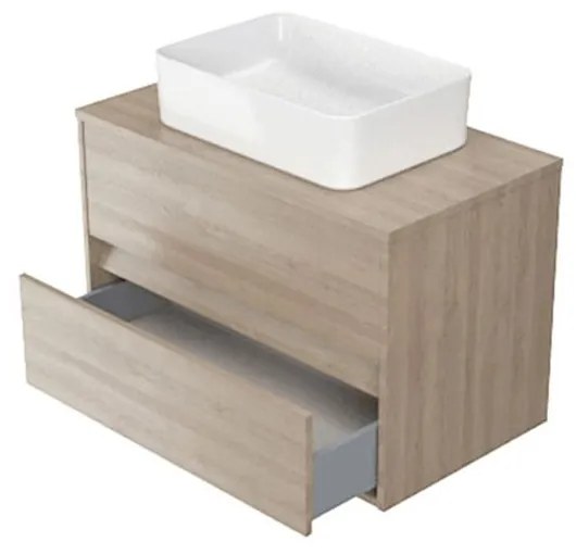 Dulap baie suspendat Cersanit Crea 80 cm pentru lavoar pe blat, stejar Stejar, 800x450 mm