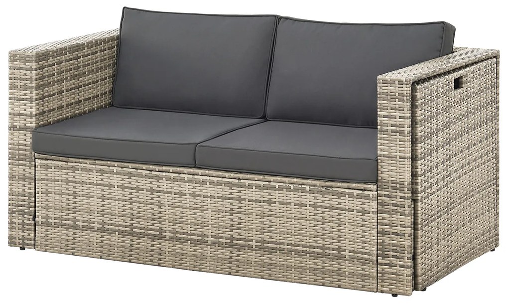 Mobilier de gradina Polyrattan Salou gri