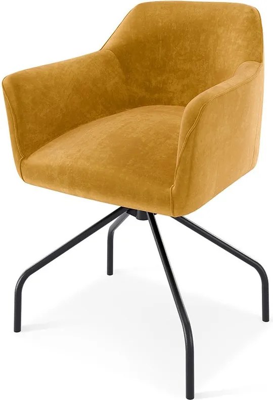 Scaun lemn masiv SCARLET cu bază pivotantă, 62 × 83 × 61 cm