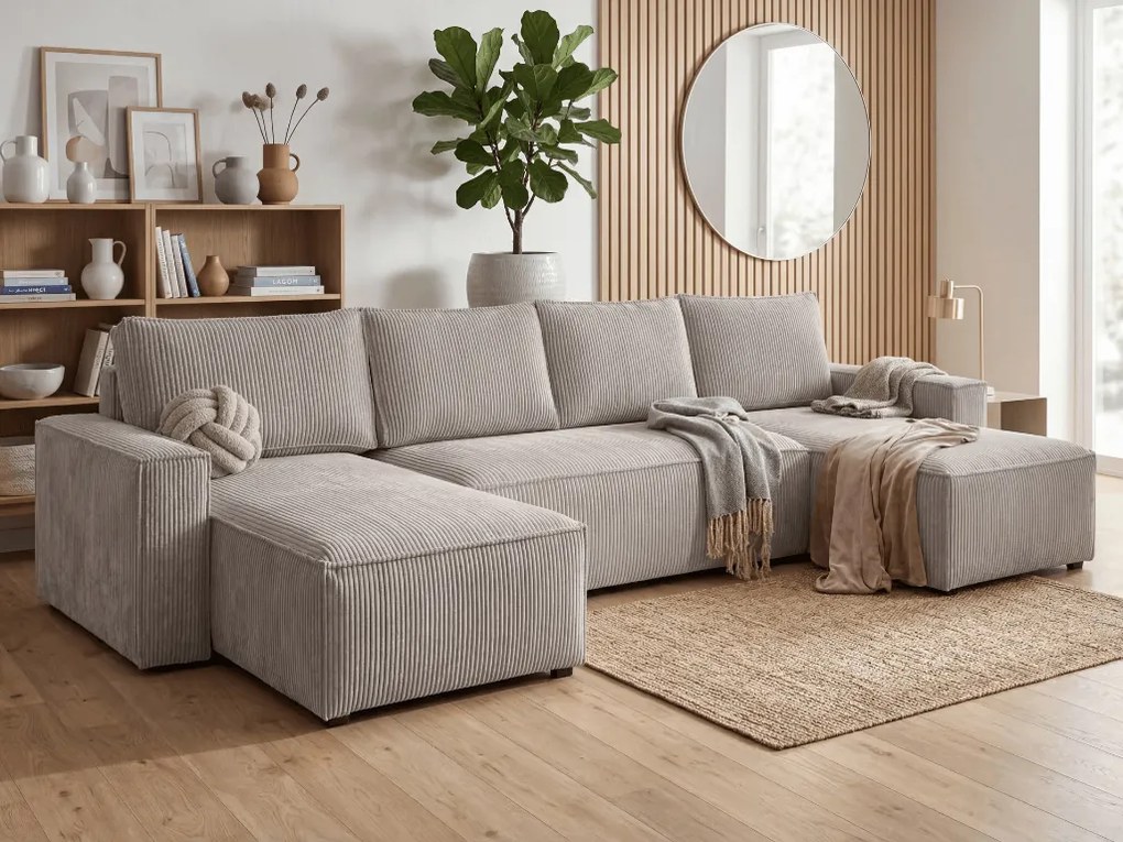 OFERTA Set de canapele in forma de U SMART COSARO bej 295x140 cm, calitatea II