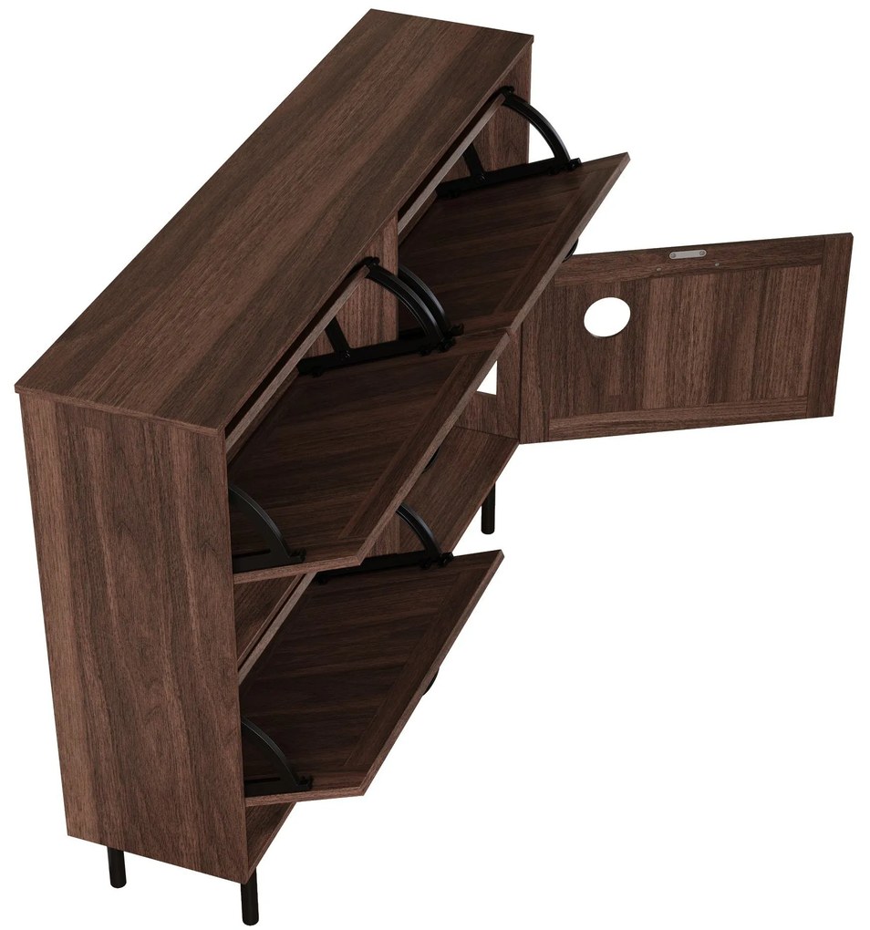 Pantofar cu 3 clapete, cu raft pentru jucării pentru animale de companie, 120x28x92 cm, Maro