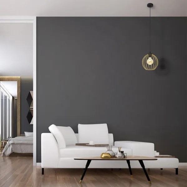 Lustră pe cablu MERCURE 1xE27/15W/230V auriu/negru