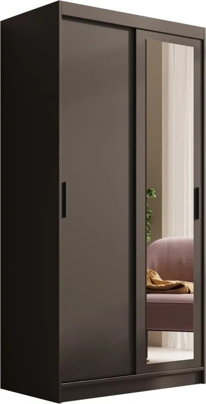 Dulap cu usi glisante si oglinda, 100x60x205 cm, Hailey 100, ADRK Furniture (Culoare: Artisan / Artisan)