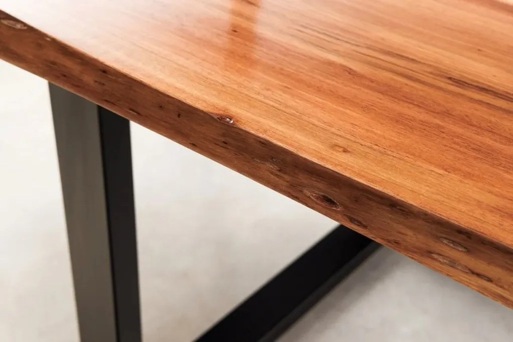 Masa din lemn de salcam cu rasina epoxidica albastra LIQUID 160cm