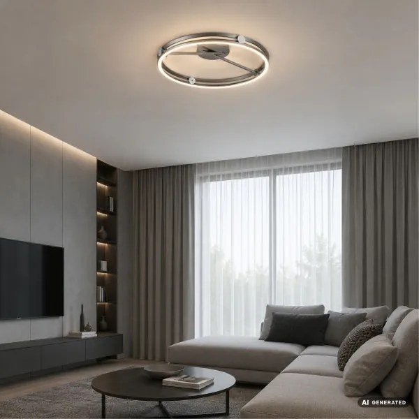 Rabalux 71277 - plafonieră LED dimabilă TRIXO 60W/230V 3000-6500K Ø 50 cm gri + telecomandă