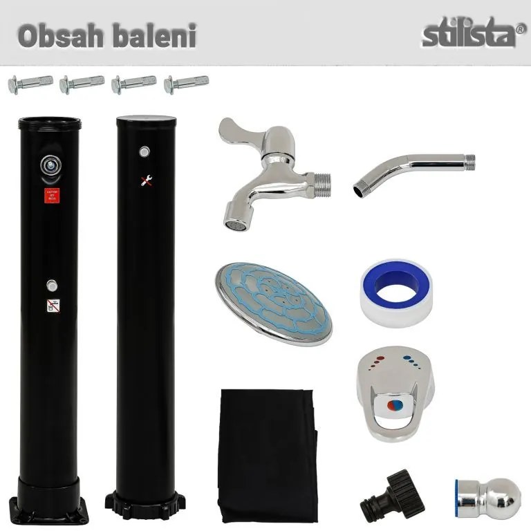 STILISTA Duș de grădină solar 35 l, negru
