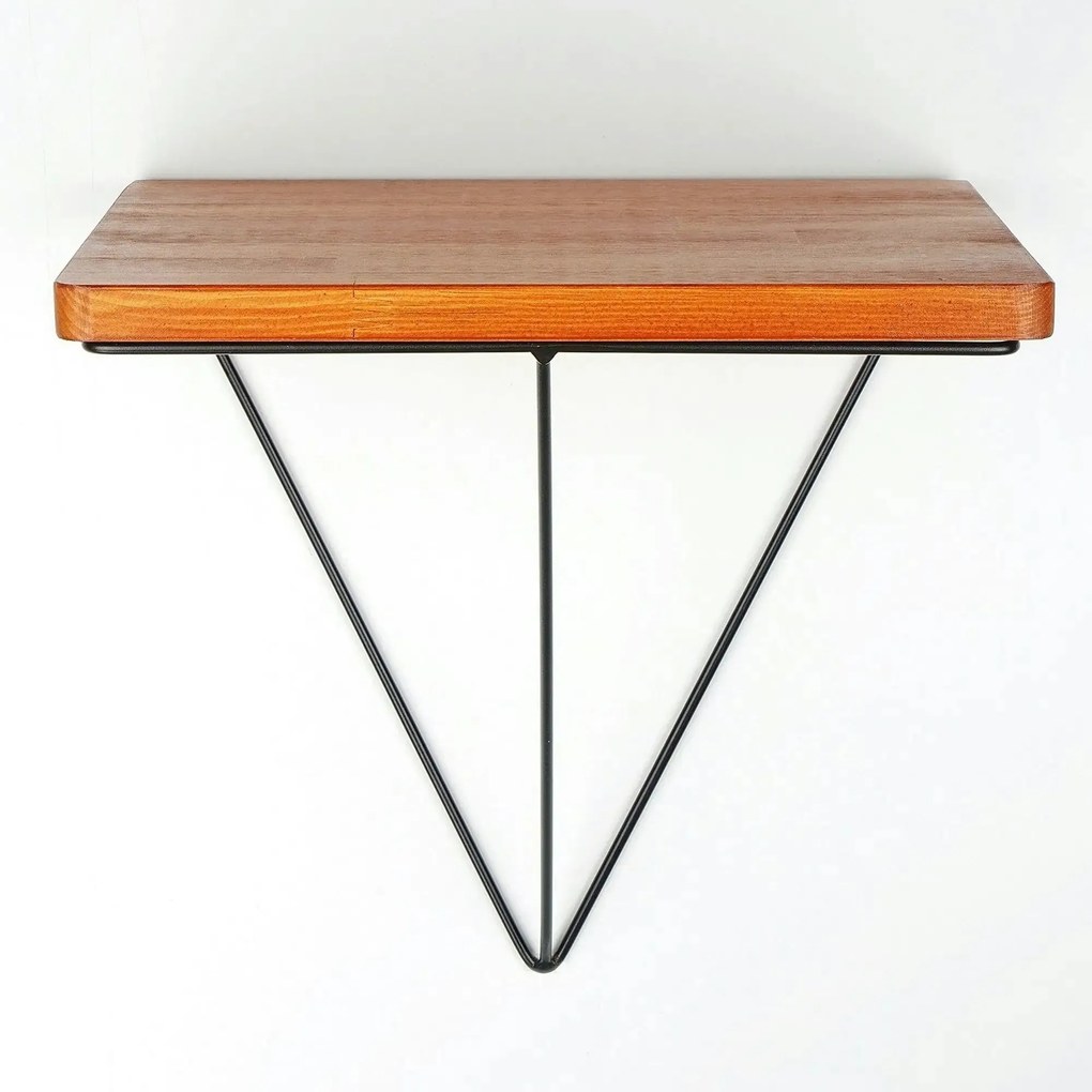 Polita WR037, cires/negru, lemn/metal, 33x28x33 cm