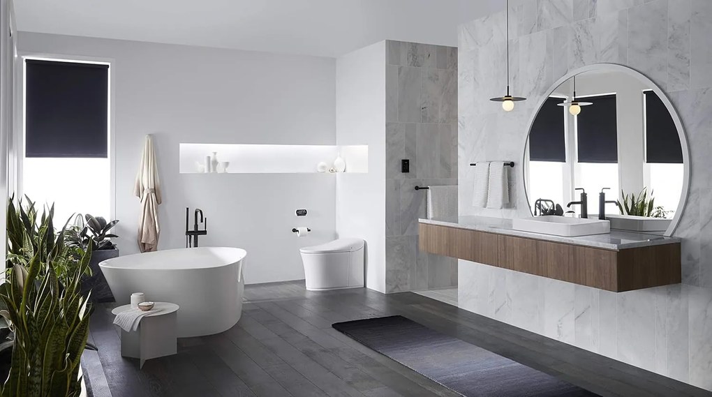 Baterie de podea negru, design elegant și modern – Perfectă pentru un interior contemporan.