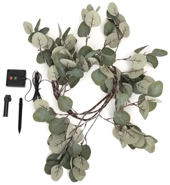 Instalație LED solară Aigostar 110xLED/4m IP65 alb cald eucalipt