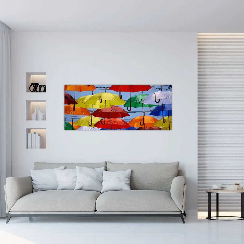 Tablou - Umbrele colorate (120x50 cm)