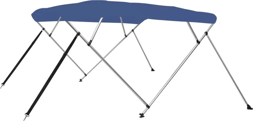 vidaXL Parasolar barcă Bimini cu 4 arcuri, albastru, 243x180x137 cm
