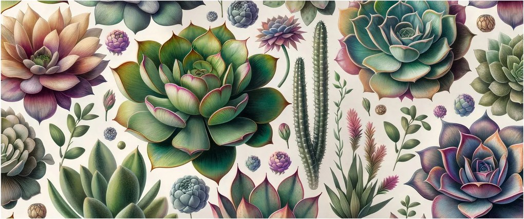 Tablou - Plante suculente (120x50 cm)